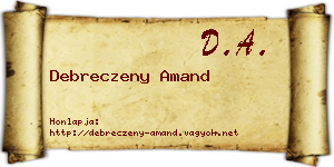 Debreczeny Amand névjegykártya